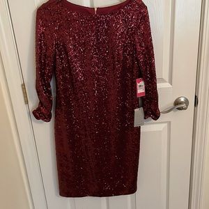 NWT Vince Camuto wine/burgundy/garnet sequin cocktail dress